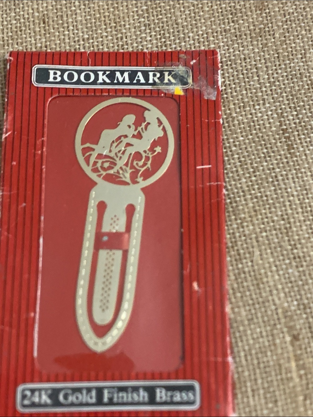 Bookmark 24K Gold Finish Brass Paperclip-Style Bookmark - Red